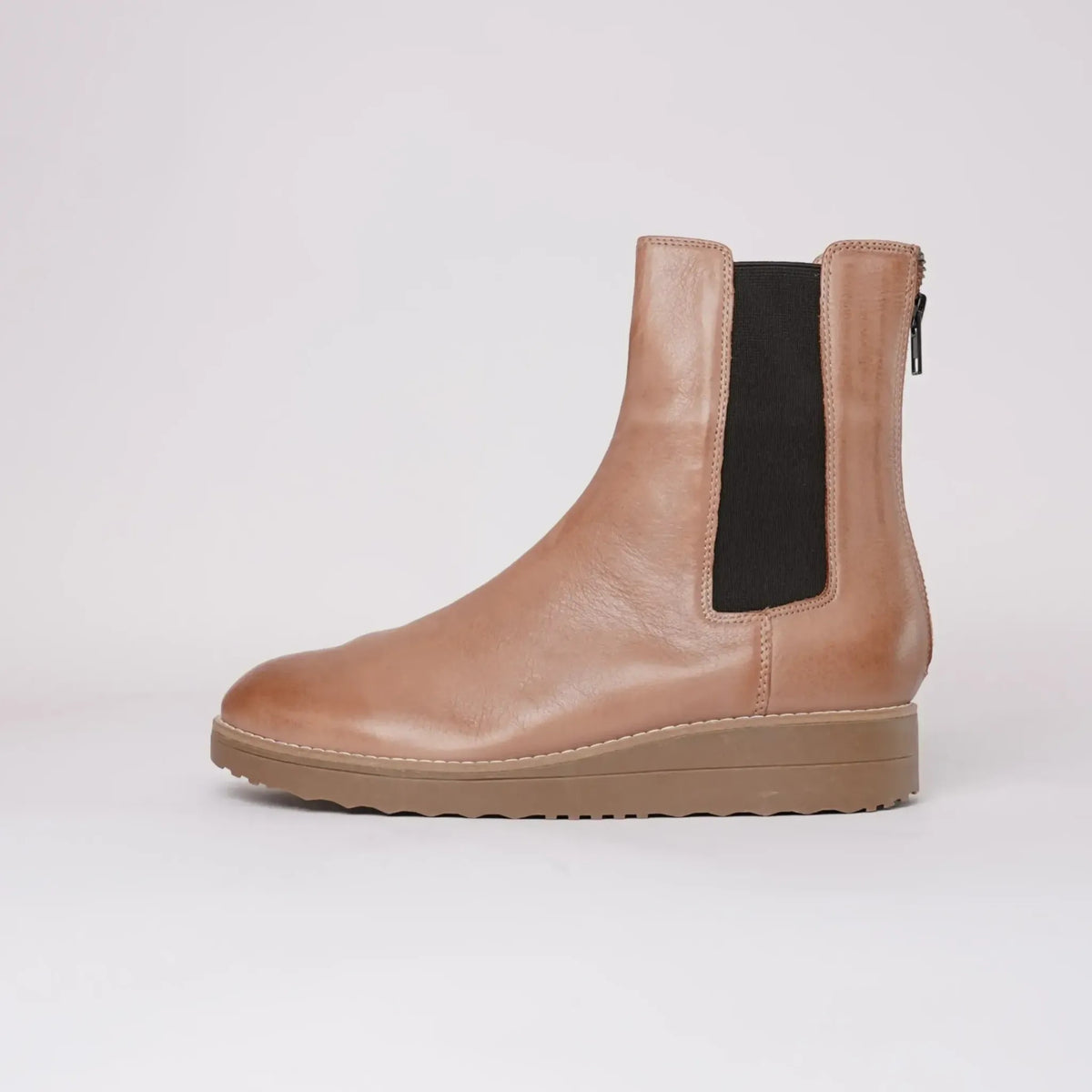 Oremi Cognac Leather Ankle Boots - Shouz
