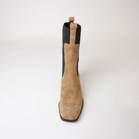 Mieres Dark Camel Suede Boots, UNISA - Shouz