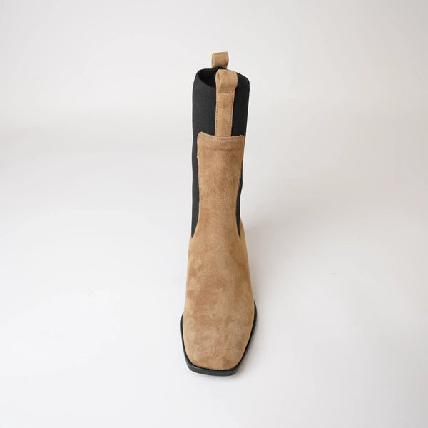 Mieres Dark Camel Suede Boots, UNISA - Shouz